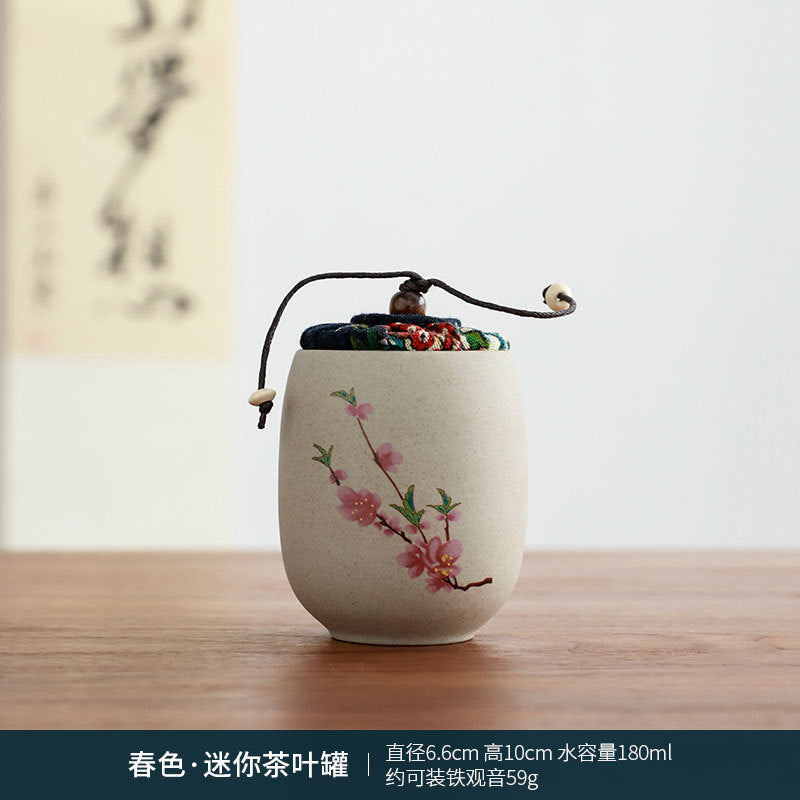 X003. Coarse Porcelain Painting Tea Caddy