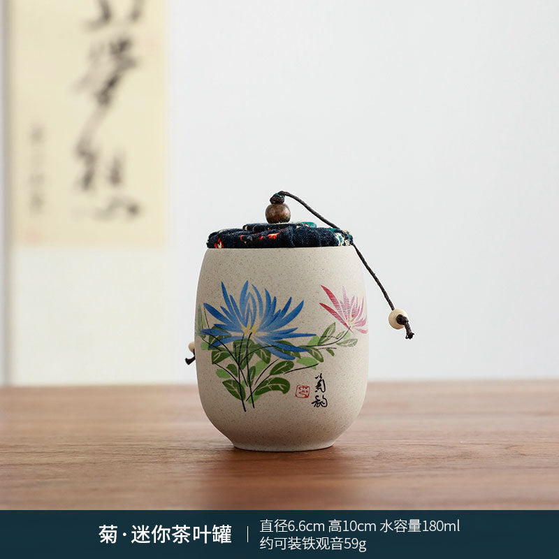 X003. Coarse Porcelain Painting Tea Caddy