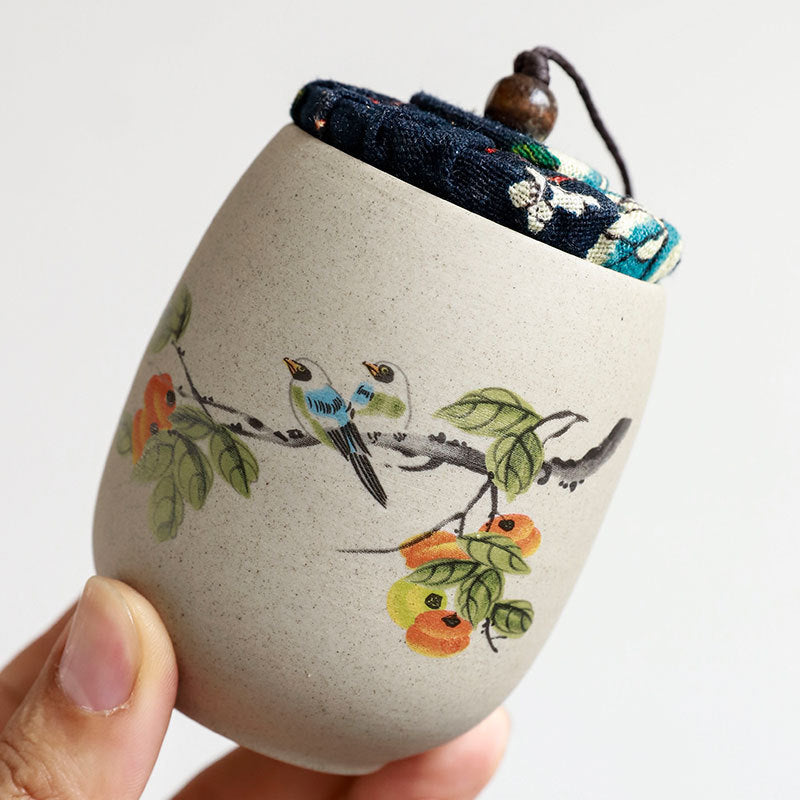 X003. Coarse Porcelain Painting Tea Caddy
