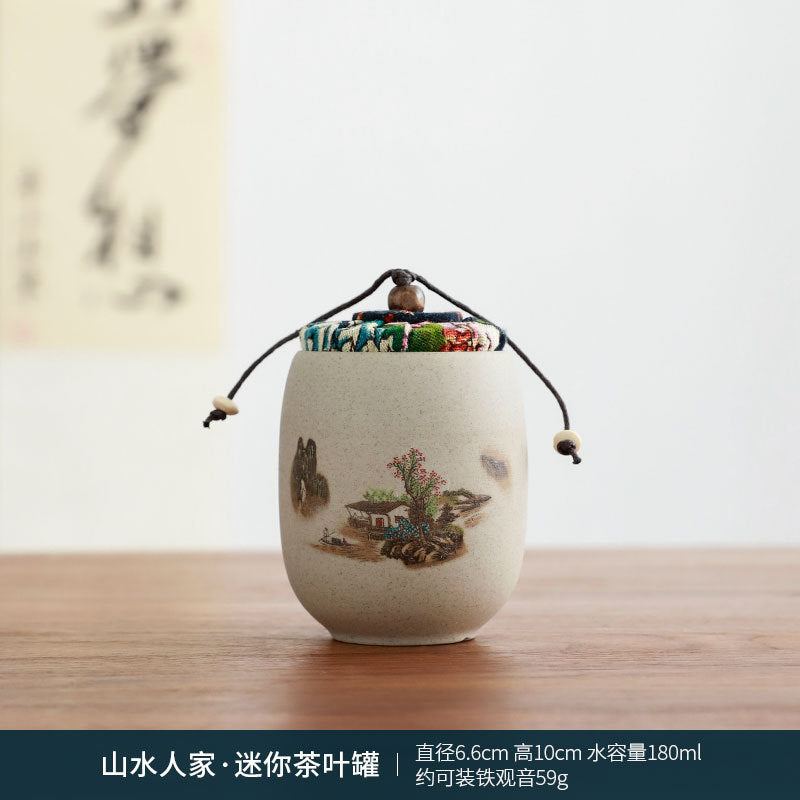 X003. Coarse Porcelain Painting Tea Caddy