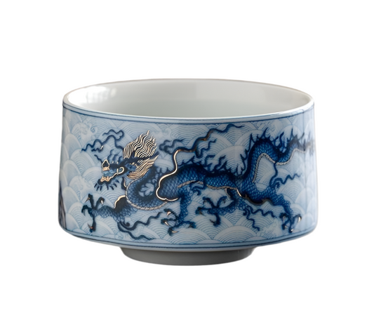 M015. Gorgeous golden line dragon teacup