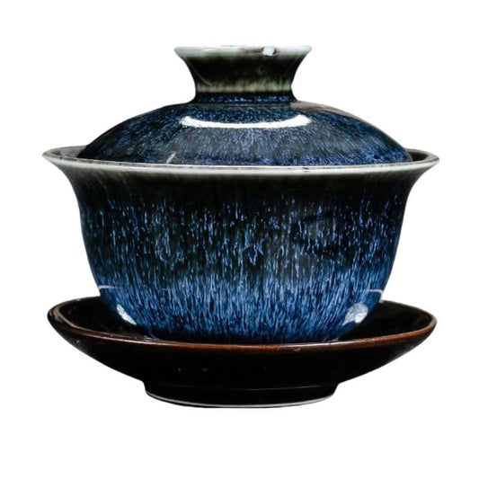 Gaiwan 02. Galaxy dark color full glaze Gaiwan
