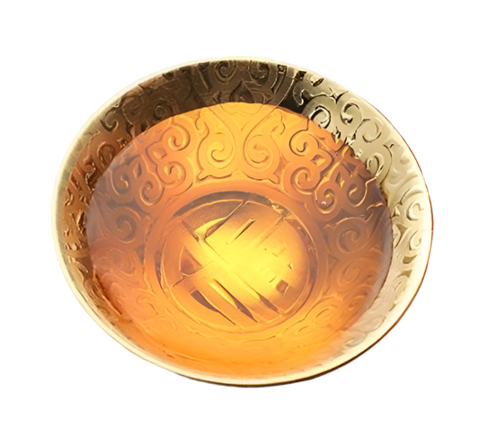 M002.Fu word totem gilt teacup