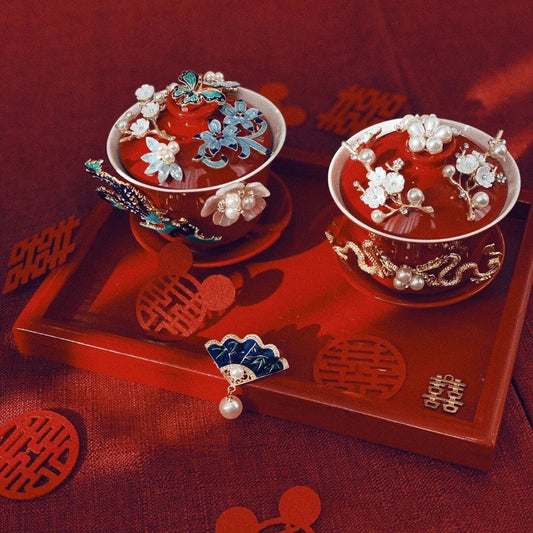 Teacup couple 001. Handmade diy porcelain wedding cups for the beloved one